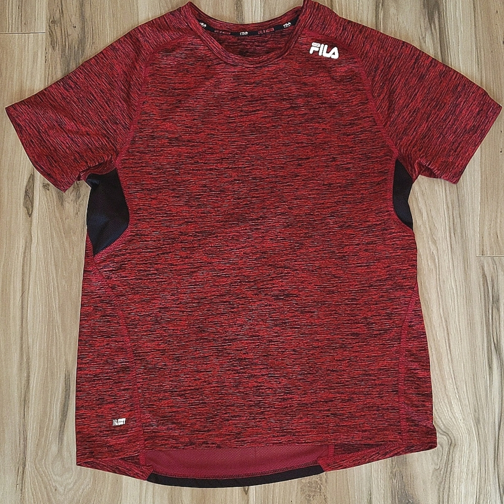 Men's Fila live in motion athletic shirt in red and black size M